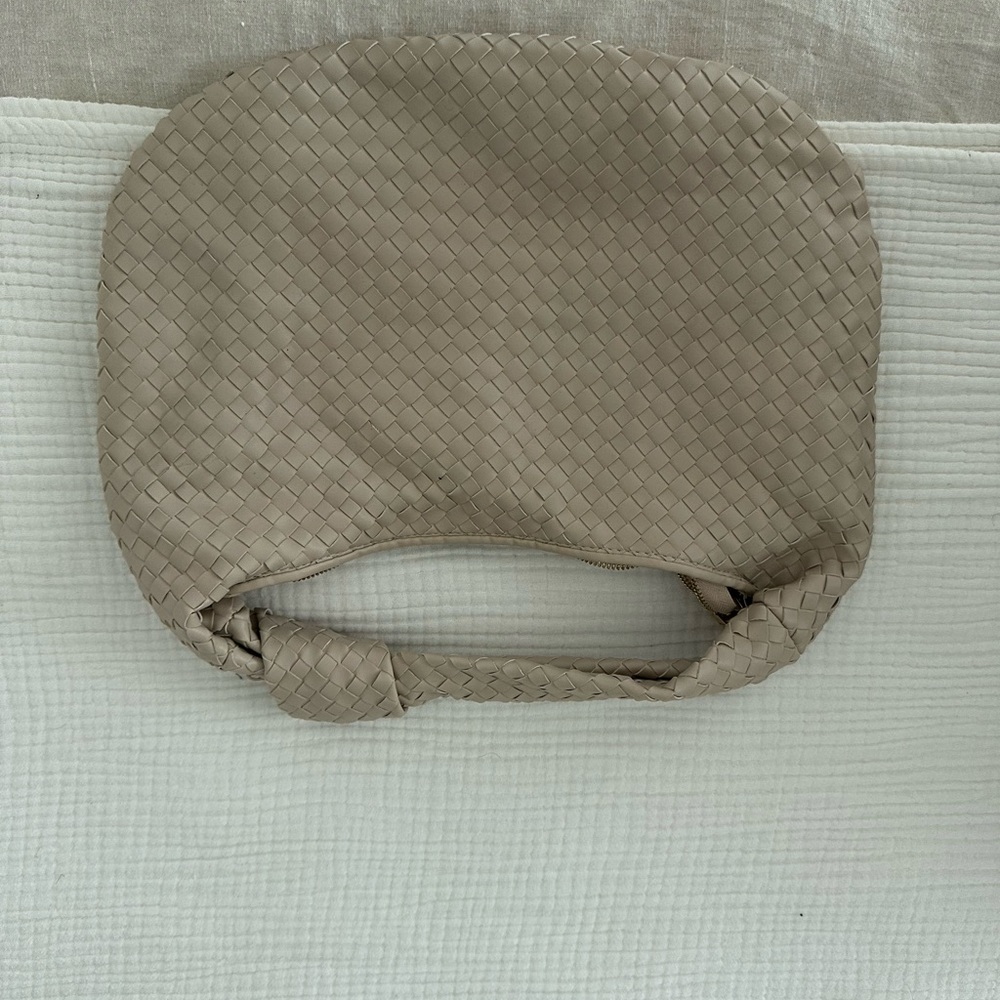 Anthropologie Woven Tan Handbag